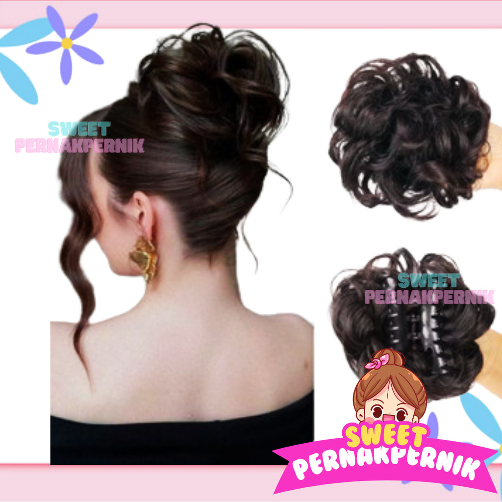 Jepit Rambut Cepol - Jepit Rambut Palsu Wig Curly