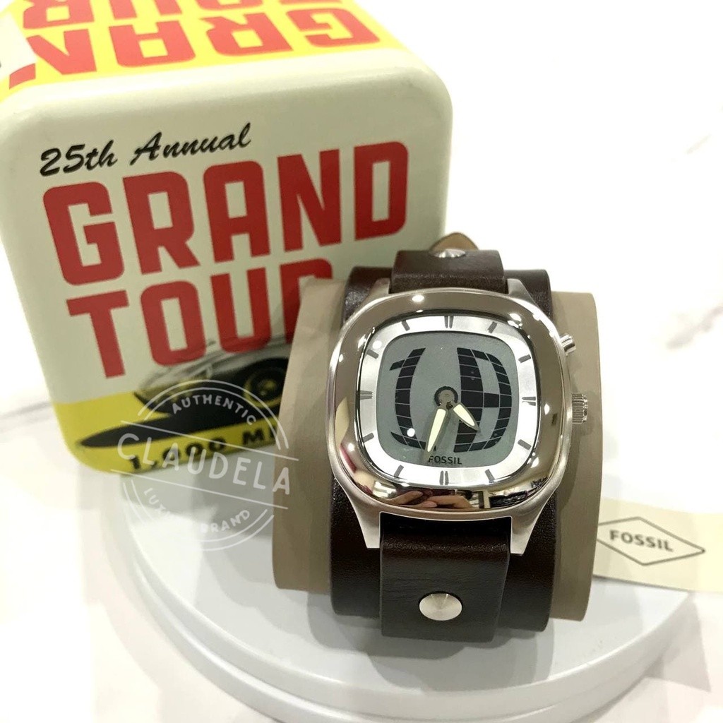 Jam Tangan Unisex FS5740 Big Tic Analog-Digital Watch in Brown Leather / Strap Kulit Coklat - 100% O