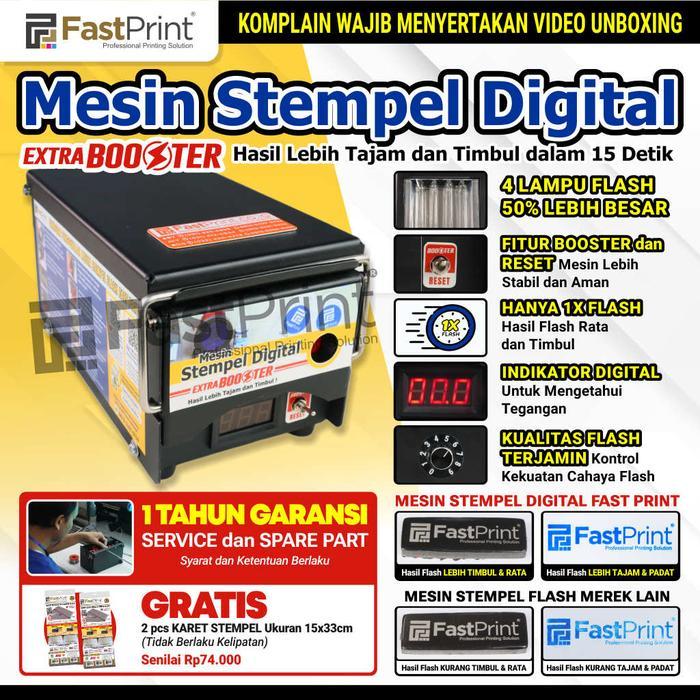Mesin Stempel Flash Kilat Premium 4 Lampu Full Plat Besi - 4 Lampu