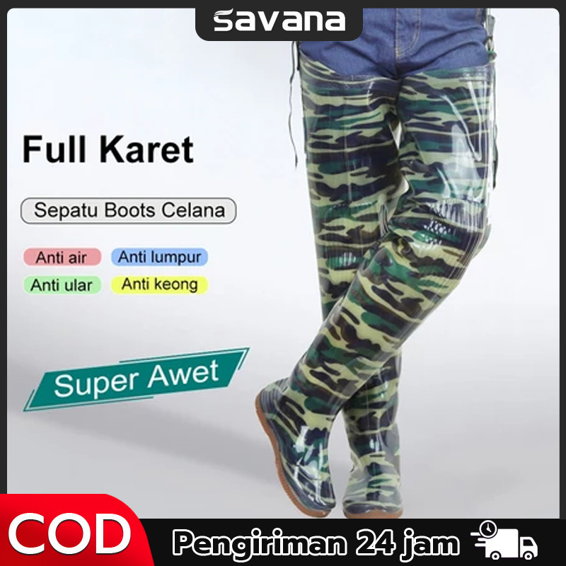 AURESTORE Sepatu Boots Tahan Air Full Karet Anti Ular untuk Petani Panjang Pria Super Awet