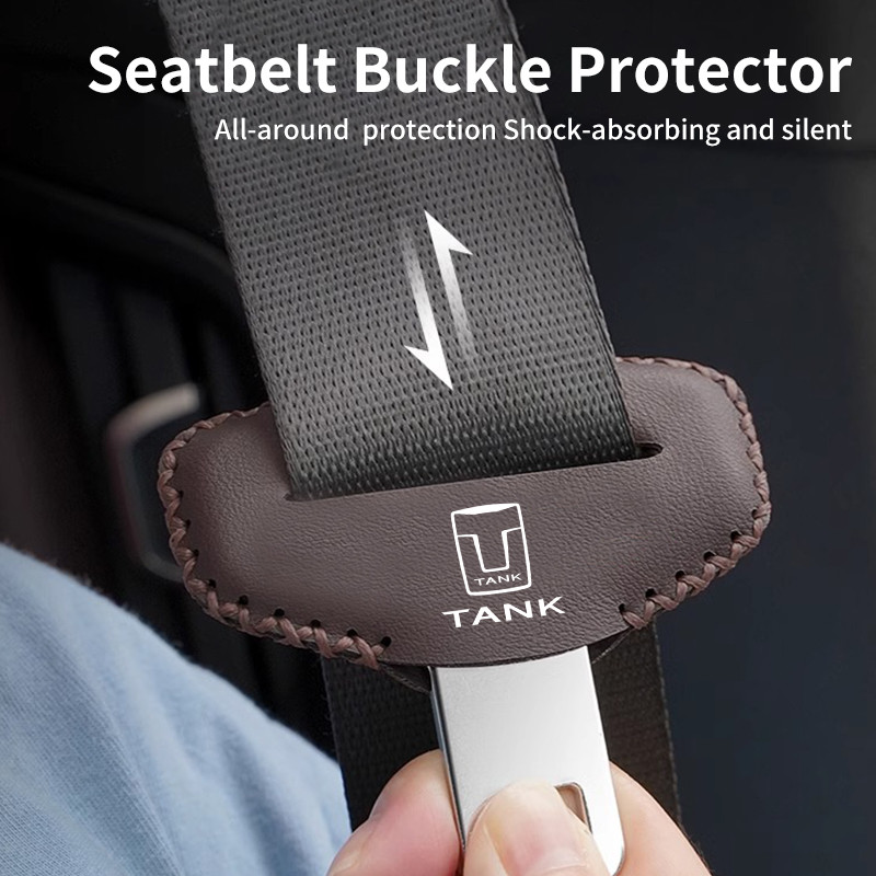 Car Seat Belt Buckle Cover PU Leather Car Interior Accessories For Great Wall GWM Tank 300 City 300 