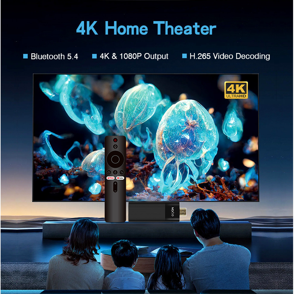 4K Stick TV MX10 F3PRO Allwinner H313 Mali-G31 Android 13 OS Wi-Fi6 Dual-Band 2.4G+5G+BT5.4 Built-In