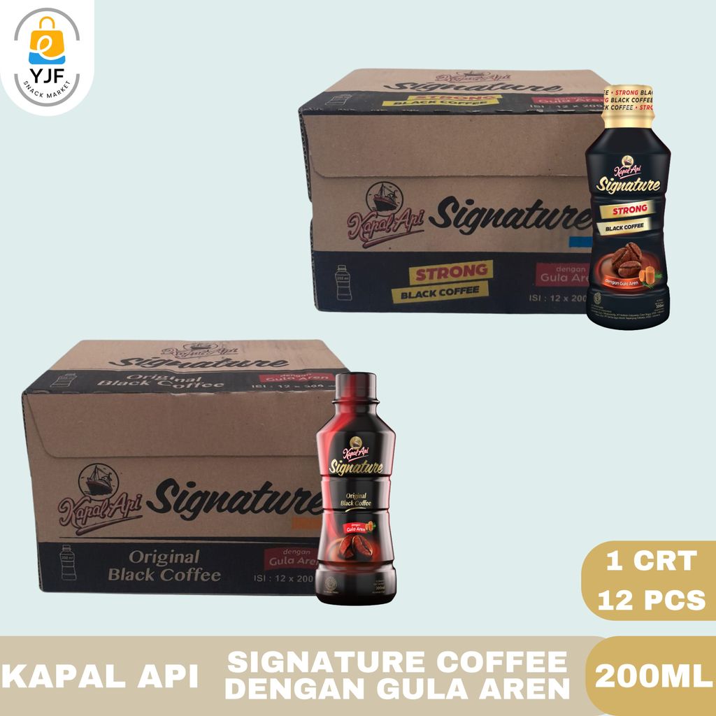 Kapal Api Signature 200ml - 1 CRT / 12 PCS / Strong Black Coffe / Original Black Coffe / Kopi dengan