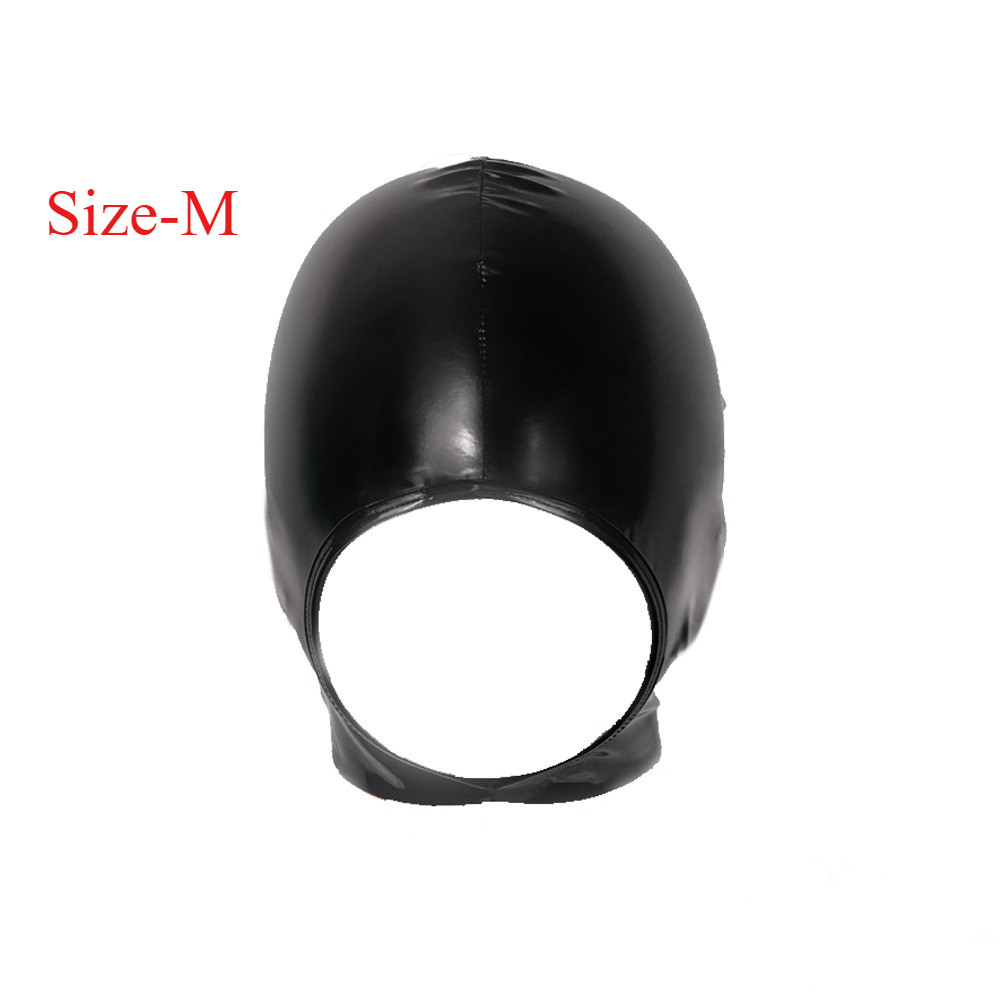 Adult Role Play Masquerade Accessories Uni PU Leather Hood Face Mask Cosplay Costume Cover Head Open
