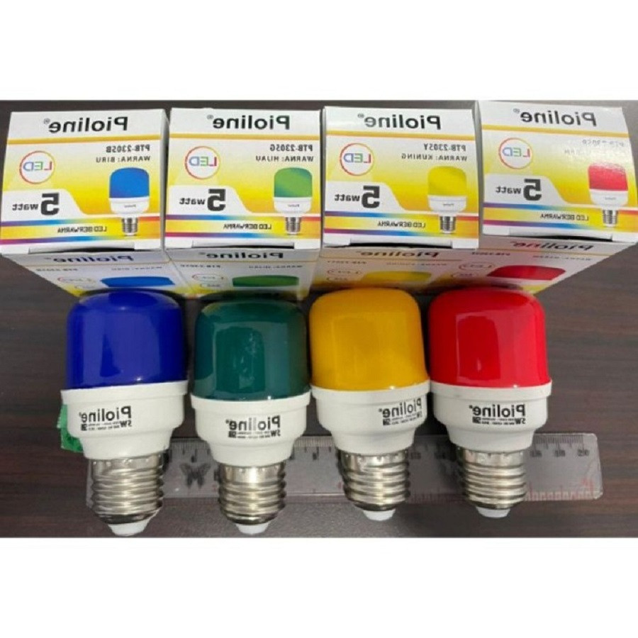 PIOLINE Bohlam Bola Led Warna Warni Led Bulb Kapsul 5W 5 Watt Lampu Hias Berwarna Merah Biru Kuning 