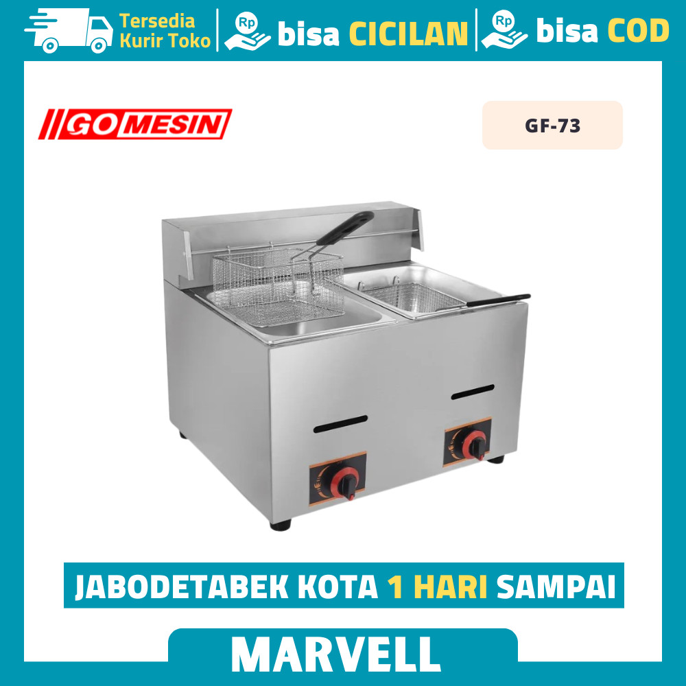 Deep Fryer Gas Gomesin GF-73 Gas Deep Fryer 2 Tank Garansi Resmi
