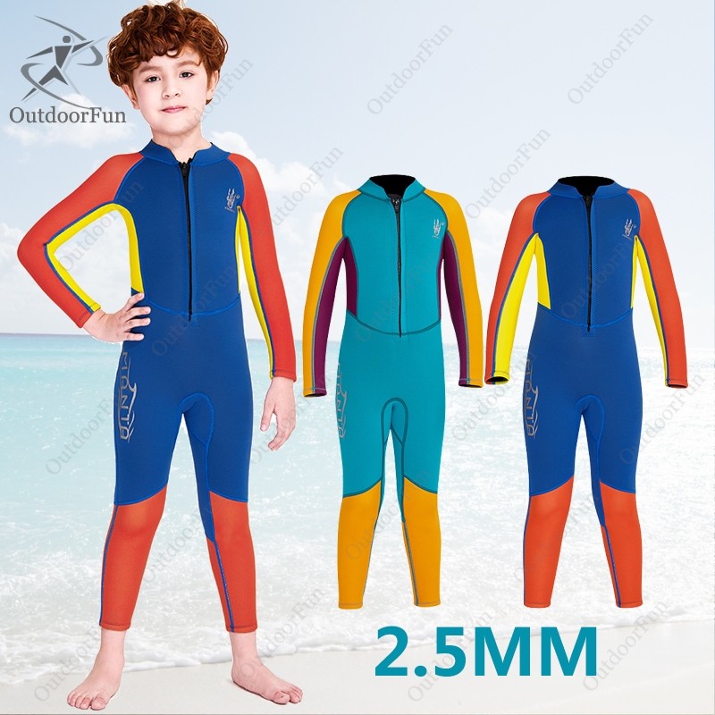Neoprene Wetsuit 2.5mm Swimsuit Pemuda Surfing Diving Suit untuk anak-anak laki-laki