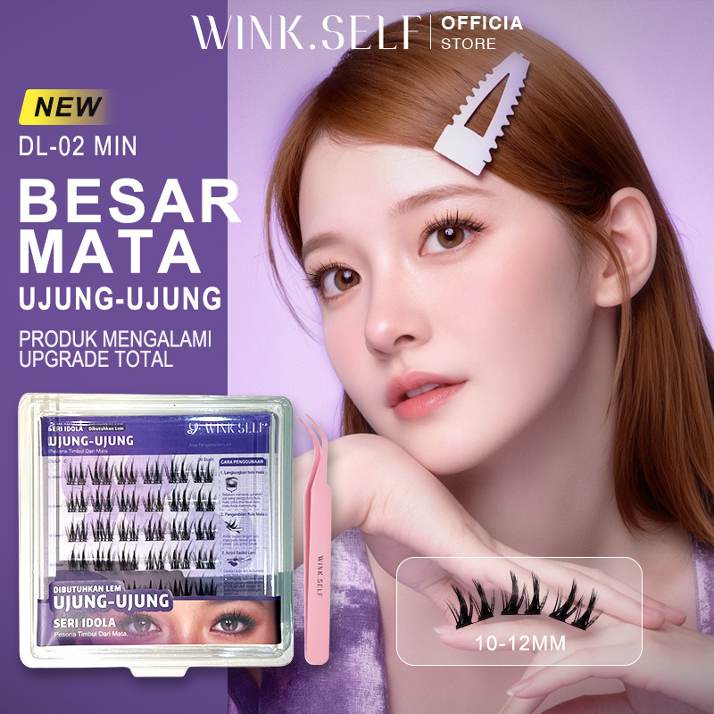 WINK SELF DL-02 MIN Bulu Mata Palsu Bulu Mata Extension Eyelash Paket Lem Bulu Mata Natural 10-12mm