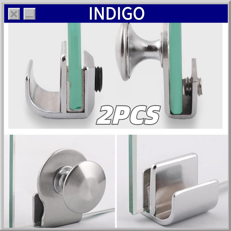 2Buah Handle Pintu Kaca Jepit Glass Handle Door Stainless Steel Handle Lemari Rumah