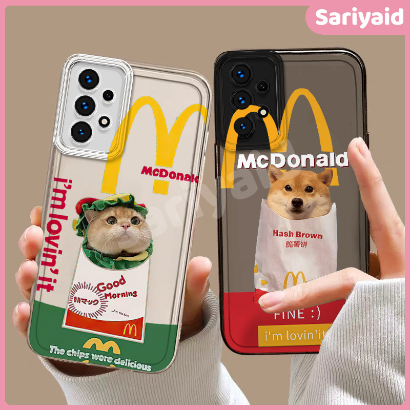 Casing hp Samsung A06 4G A15 5G A05S A04 A14 M14 A16 A55 A56 A35 A23 A13 4G anak kucing mcdonald Sil