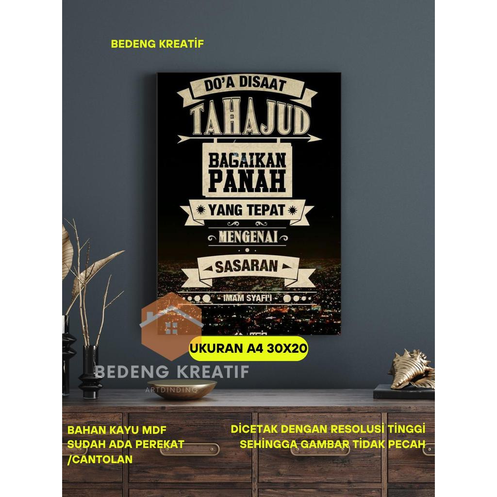 hiasan dinding kata kata motivasi papan mdf ukuran 20x30 Kertas Frame Paku