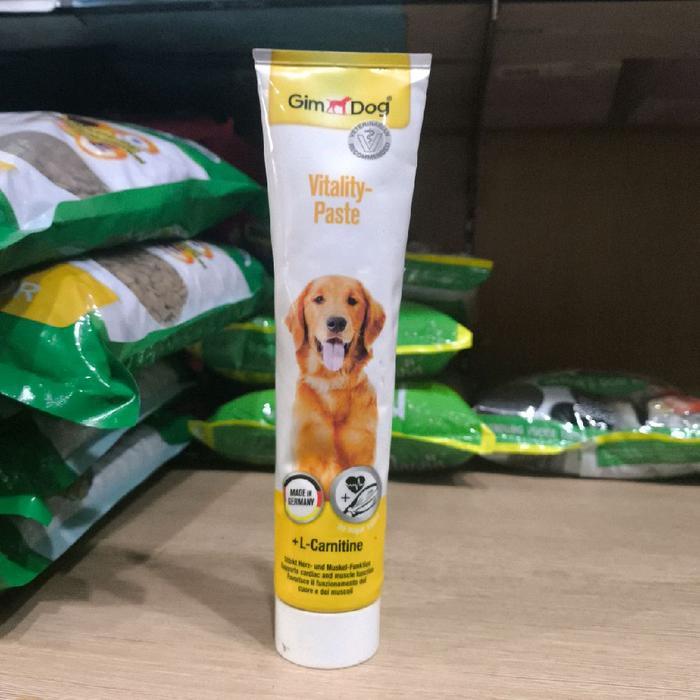 GimDog Vitality Paste +L-carnitine 200GR Multivitamin Jerman Dukungan Sistem Imun Anjing Tanpa Gula 