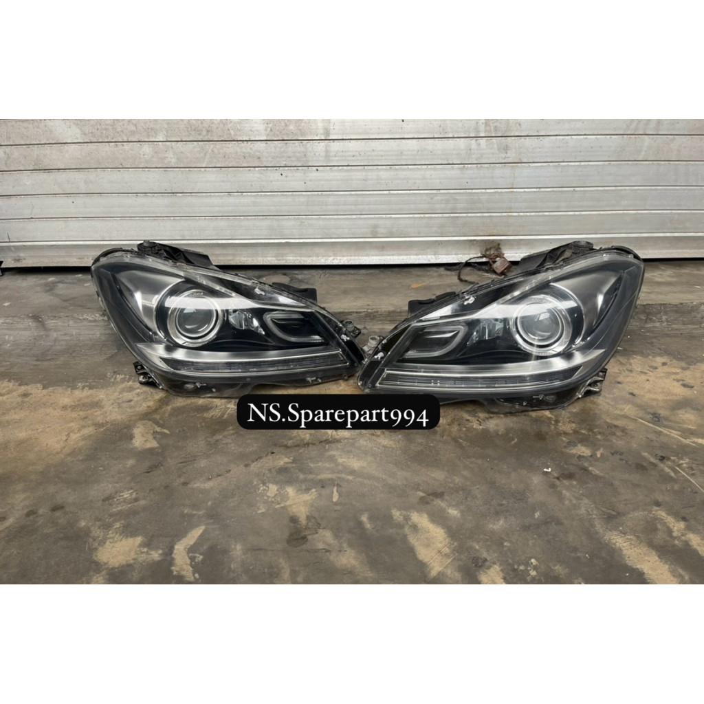 headlamp lampu depan mercy w204 led
