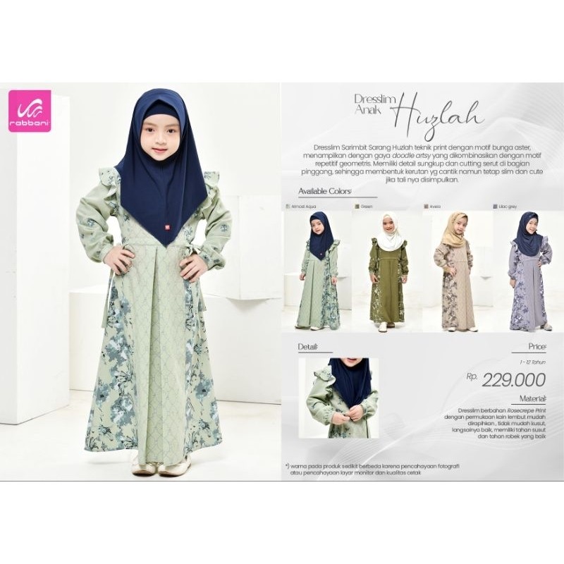 Rabbani - Gamis Dresslim Anak Huzlah