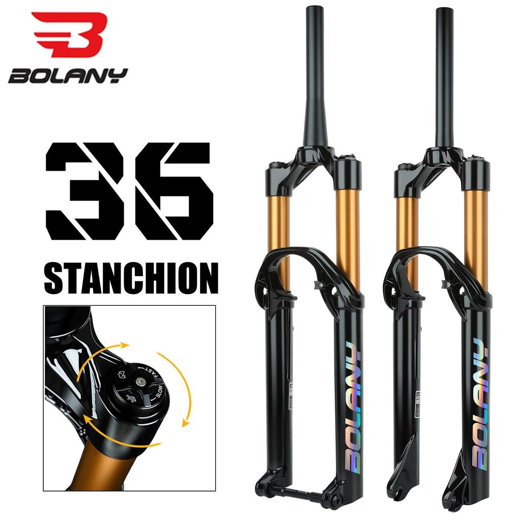 BOLANY Bike Fork MTB Air Fork 36mm Stanchion 160mm Trave Boost Air Suspension 9x100mm QR 15x110mm Bi