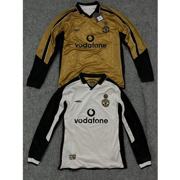 RETRO MU MAN UNITED AWAY THIRD 2001 2002 REVERSIBLE CENTENARY 100TH BOLAK BALIK LONG SLEEVE