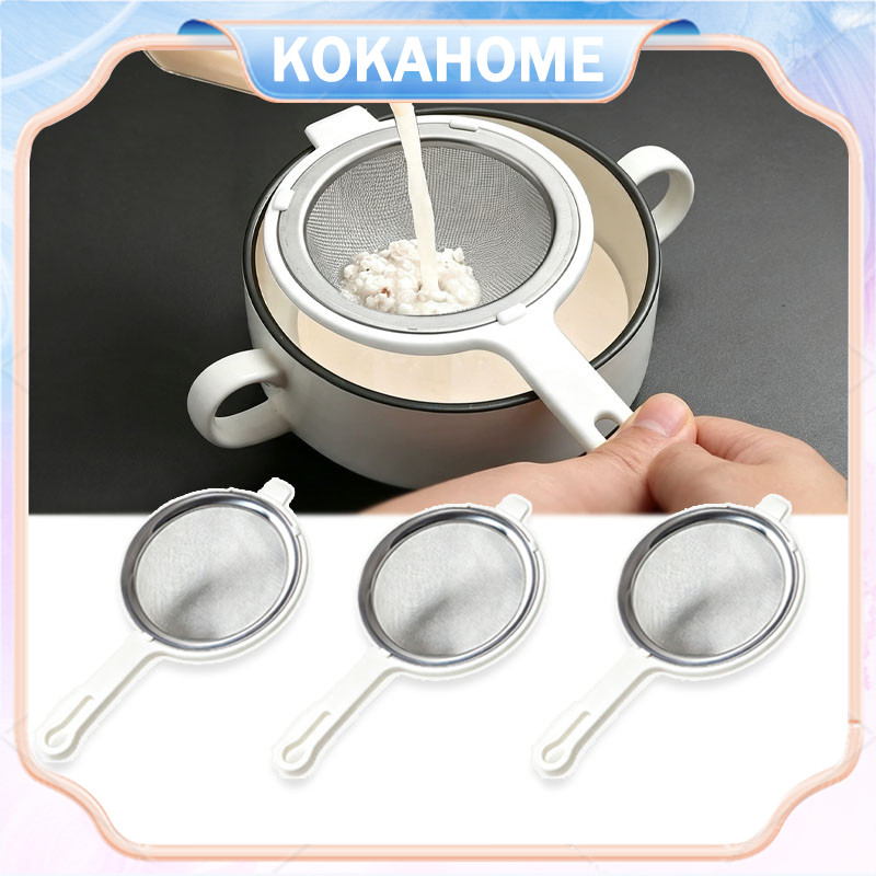 Saringan Teh / Saringan Ampas Kopi / Saringan Stainless Steel Mpasi /Saringan Mpasi Gagang Plastik