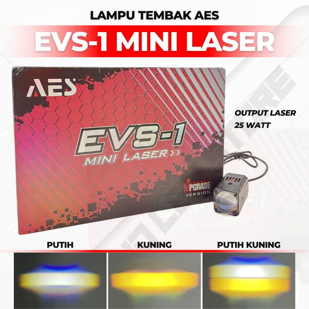 Lampu Tembak Led Laser 1 Mata AES 50 Watt EVS1 EVS-1 Lampu Tembak Kabut Laser Foglamp 2 Warna