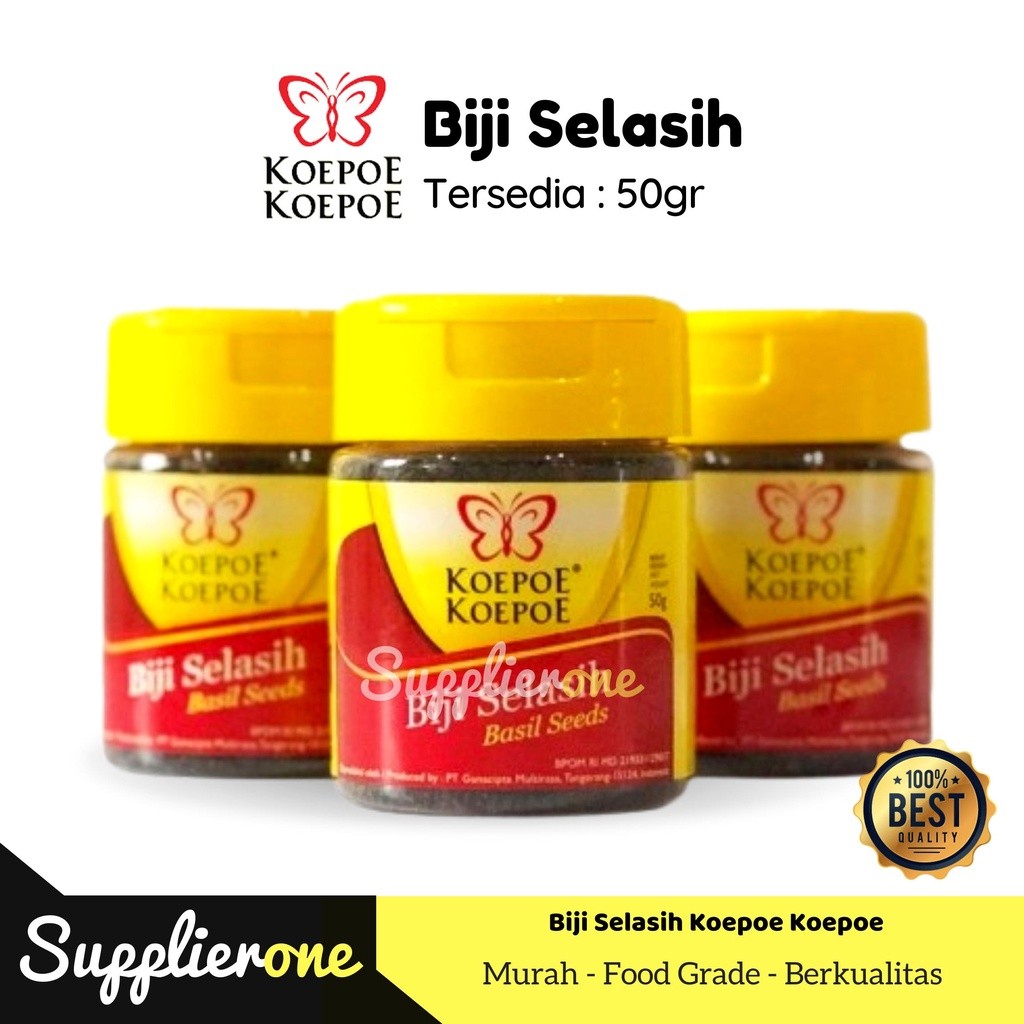 Koepoe Koepoe Biji Selasih 50gr / Biji Selasih Koepoe Koepoe / Campuran Minuman / Biji Selasih kupu 