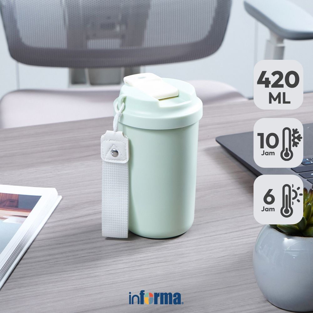 Informa Appetite Kirby Mug Vacuum Flask Stainless Steel 420 ml Tumbler Botol Air Tempat Minum Botol 