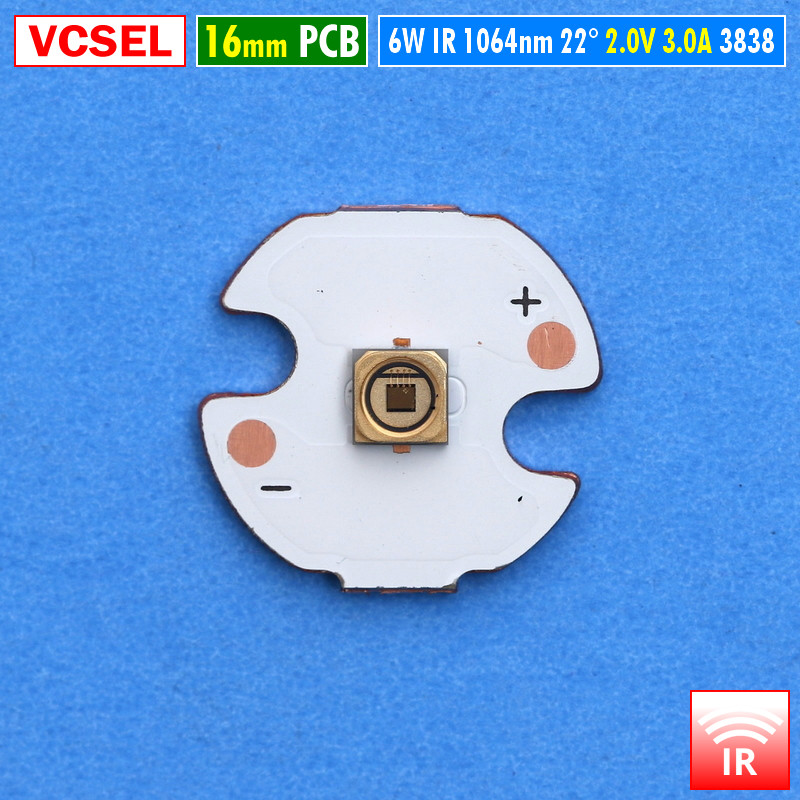 VCSEL 6W 1050nm 1064nm InfraRed 16mm Mata Lampu LED IR Laser 2V Senter IR Terapi Kulit NVR Kamera NV