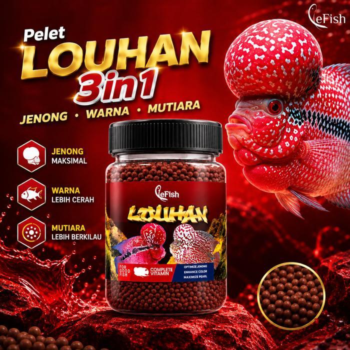 LOUHAN LE FISH - Pelet Louhan Jenong dan Warna Dengan Spirulina Charophyll - Size Pelet, S