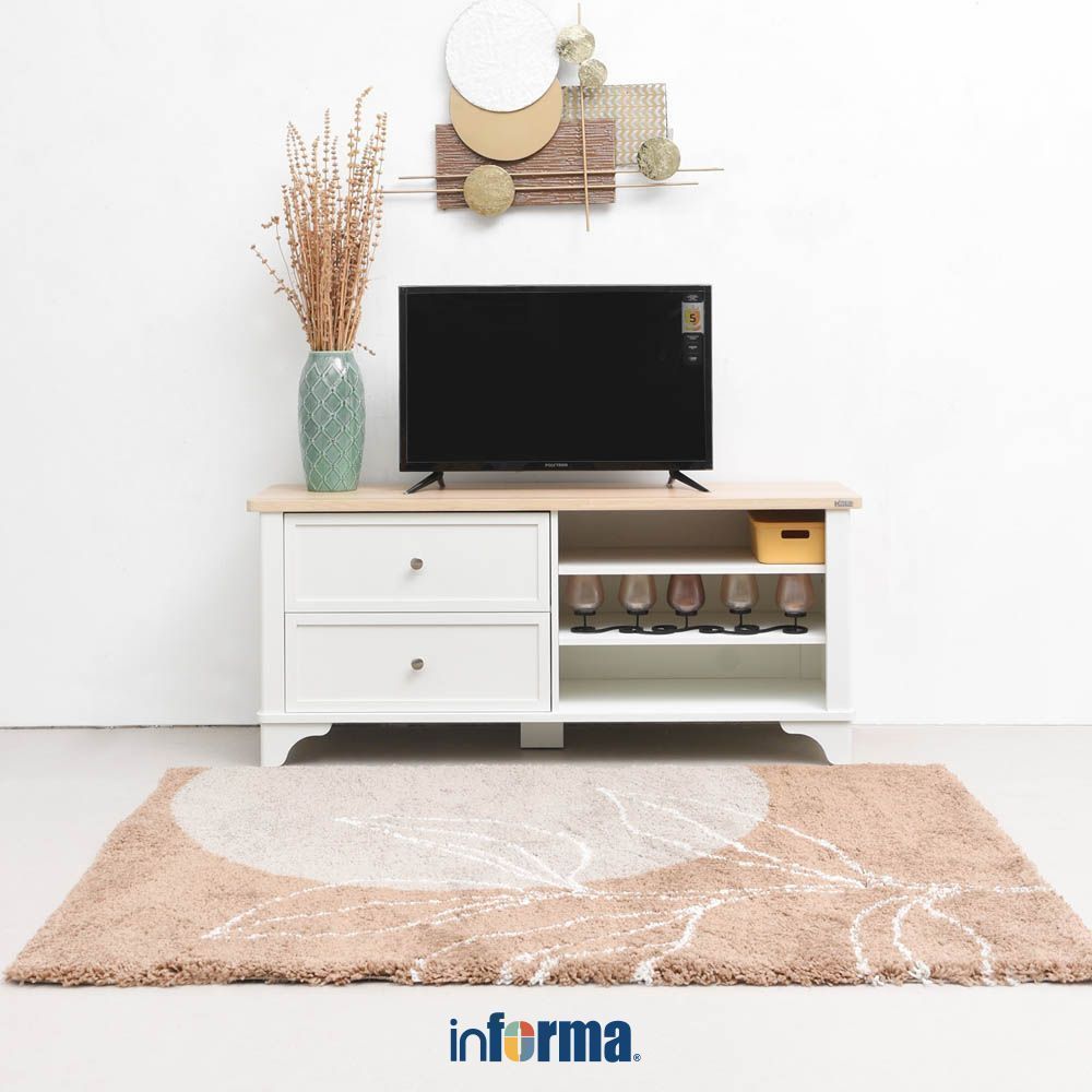 Informa Cascade Rak TV - Putih Oak Cabinet TV Stand Meja TV Lemari TV