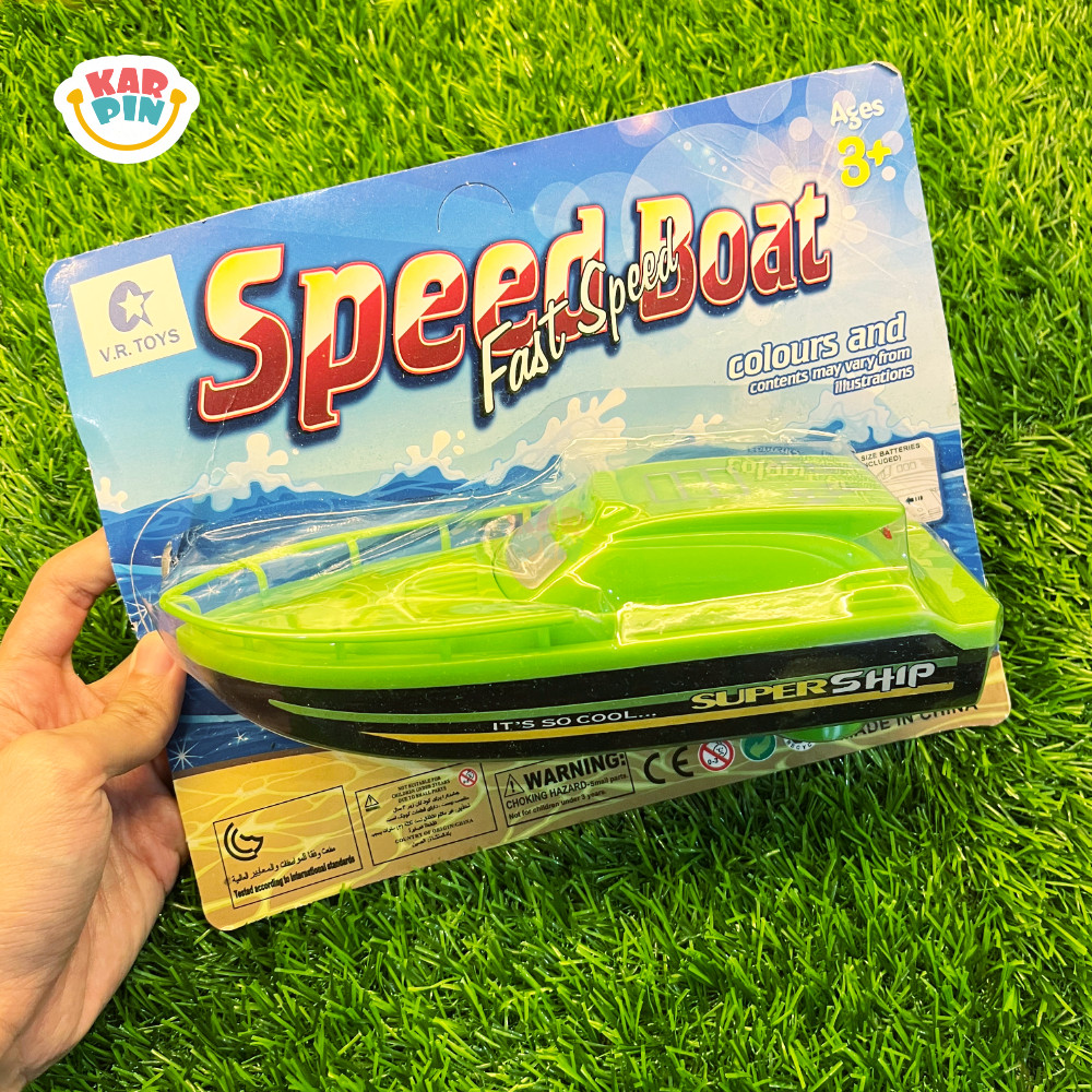 NEW  Karpin Speed Boat Mainan Perahu Motor Baterai Anak Kapal Laut Speedboat Toy