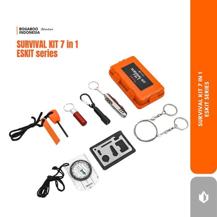 BOGABOO ESKIT Survival Kit SOS 7 in 1 Emergency Tools Camping Outdoor - Alat Survival Bushcraft Mult