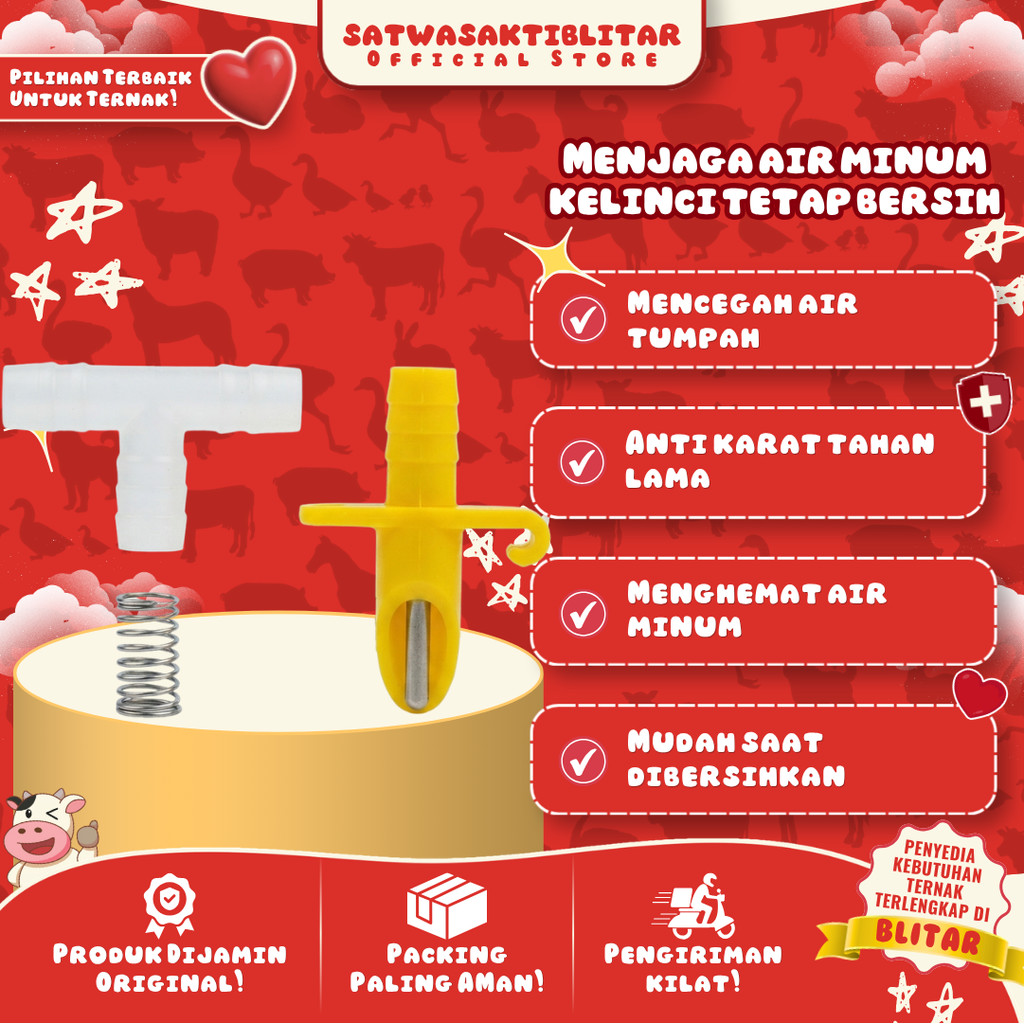 NIPEL KELINCI OTOMATIS- nipple drinker rabbit dot kelinci / nipel niple nipple otomatis kelinci hams