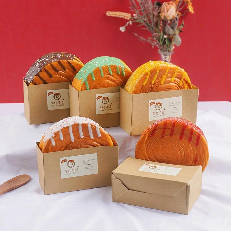 Slow Rebound Simulation Ring Bread Model Soft Dessert Burst Cake Squeezable Food Toy PU Craft Semi H