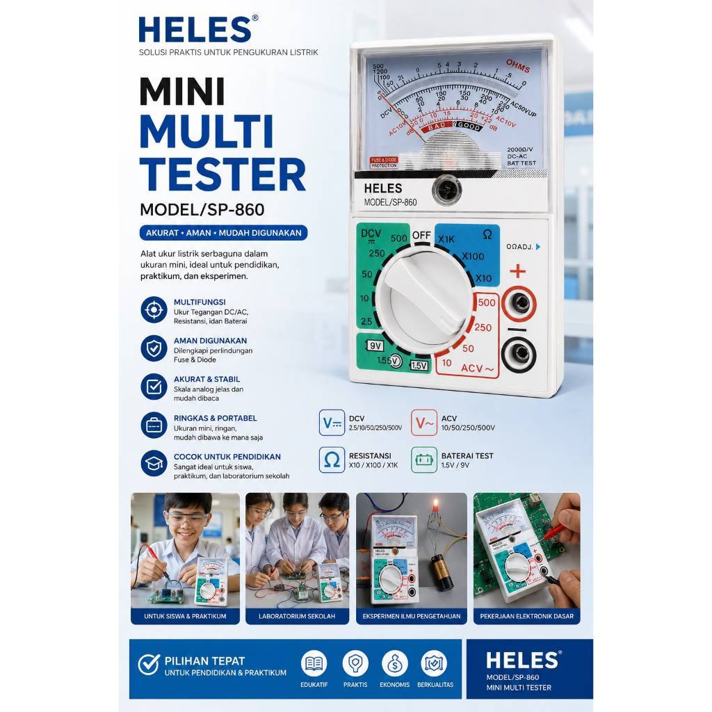 DaniCV Multitester Analog Heles SP-860 Mini Buzzer
