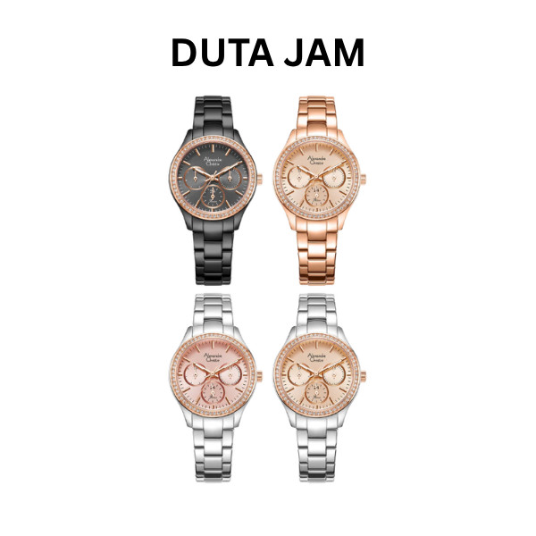JAM TANGAN WANITA ALEXANDRE CHRISTIE AC2A66 AC 2A66 BFB ANALOG STAINLESS STRAP