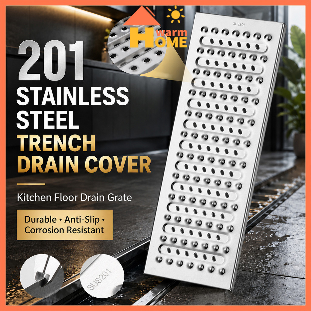 Grill Gutter Stainless Gutter Grating Grating Stainless Cover Penutup Drainase 58*20cm/58*25cm