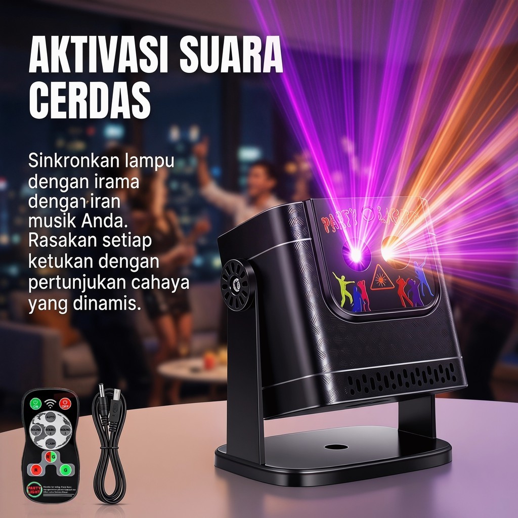 Lampu Proyektor Laser/Mini Laser Stage Lighting Lampu Disco Ruangan Sensor Musi Lampu Disco Laser De
