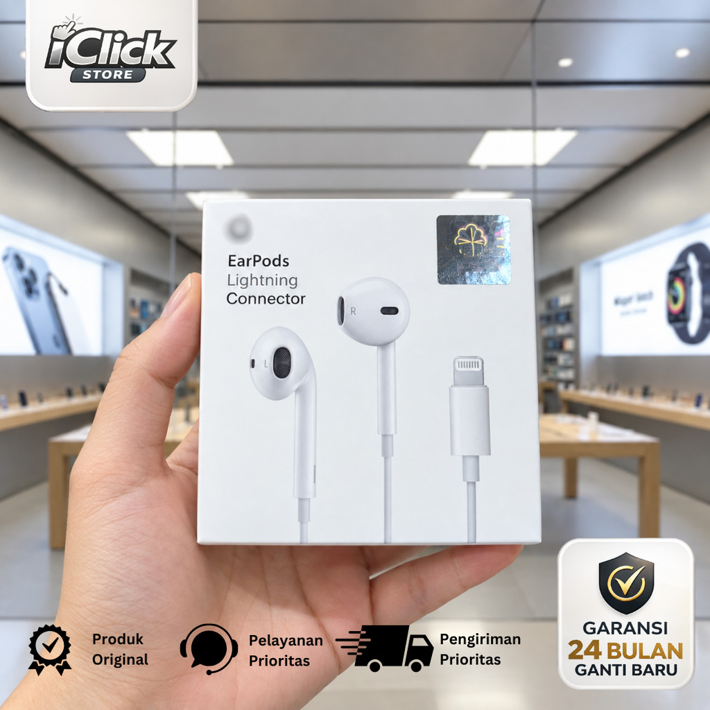 Headset Kabel iPhone Lightning Original 100%