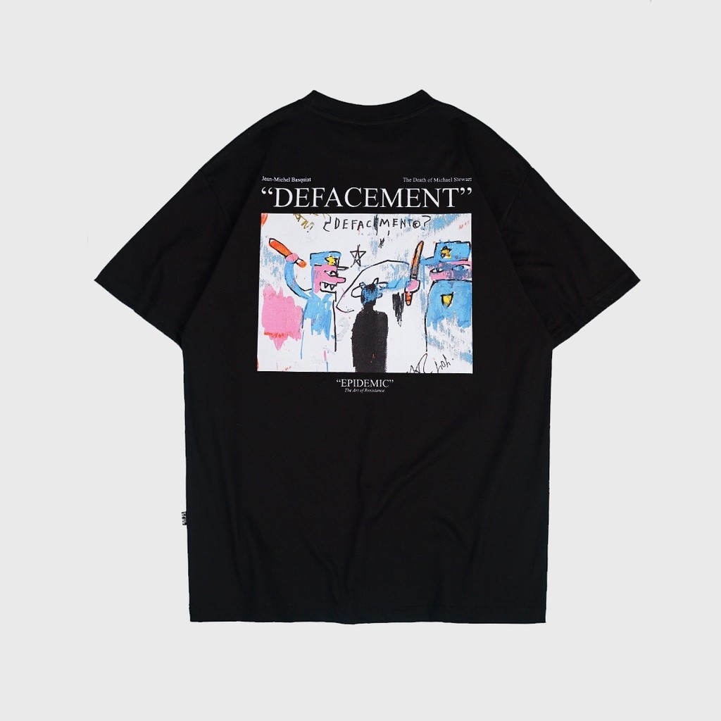 Kaos Epidemic Defacement Black Streetwear Lengan Pendek American 20s Premium Viral COD Ready Stock