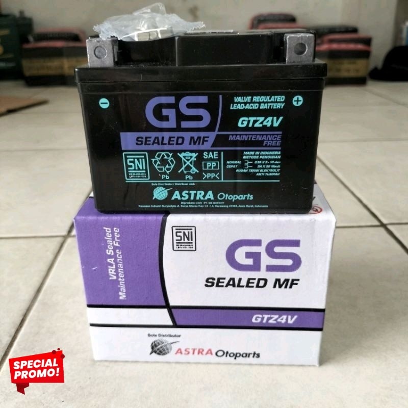AKI GS MAINTEENANCE FREE GTZ 4V (BEAT, BEAT FI, KHARISMA, VIXION, MIO J)