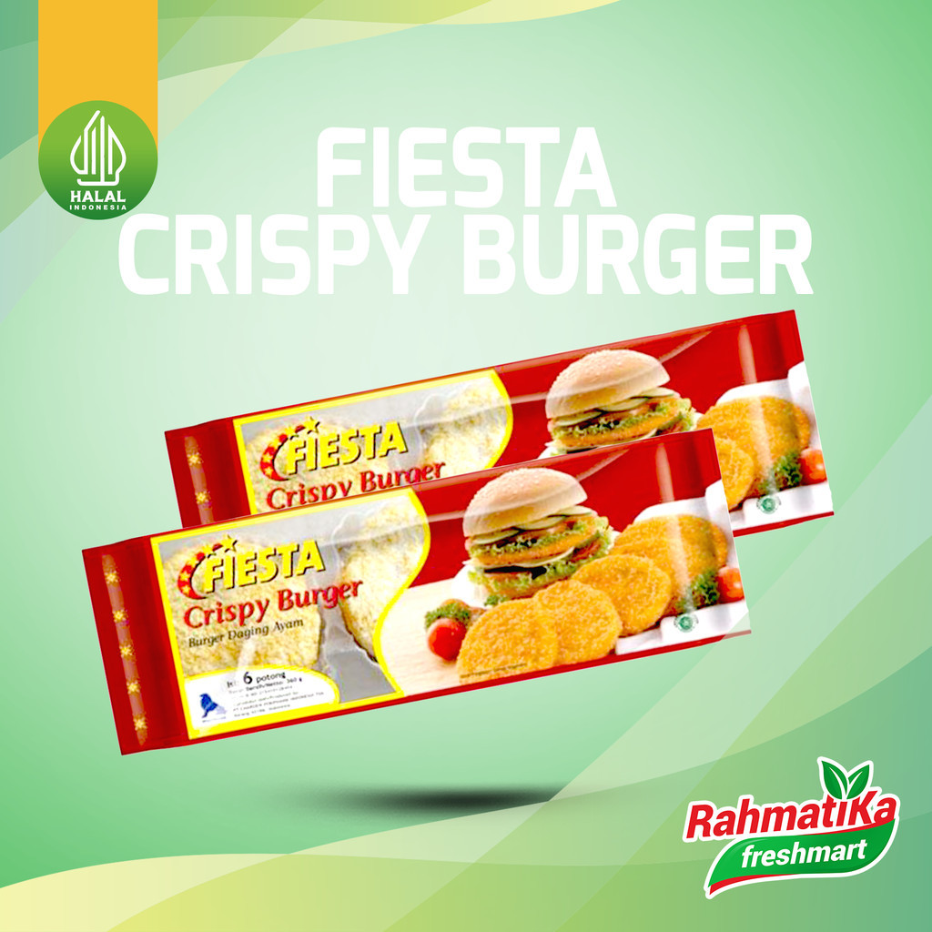 Fiesta Crispy Burger / Fiesta Burger Daging Ayam Krispi 360 gr (Isi 6)