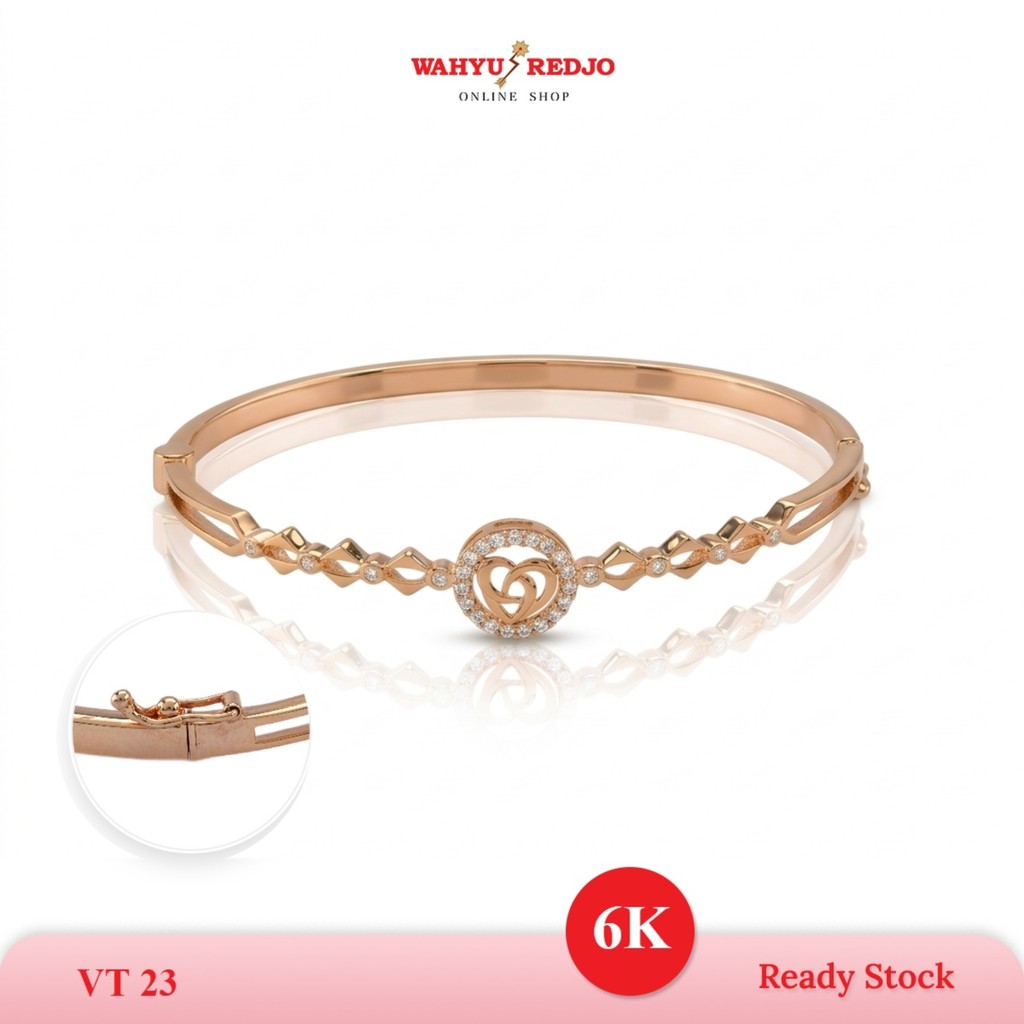 WAHYU REDJO - GELANG EMAS 6K  MODEL OVAL MATA BULAT (NON PMR)