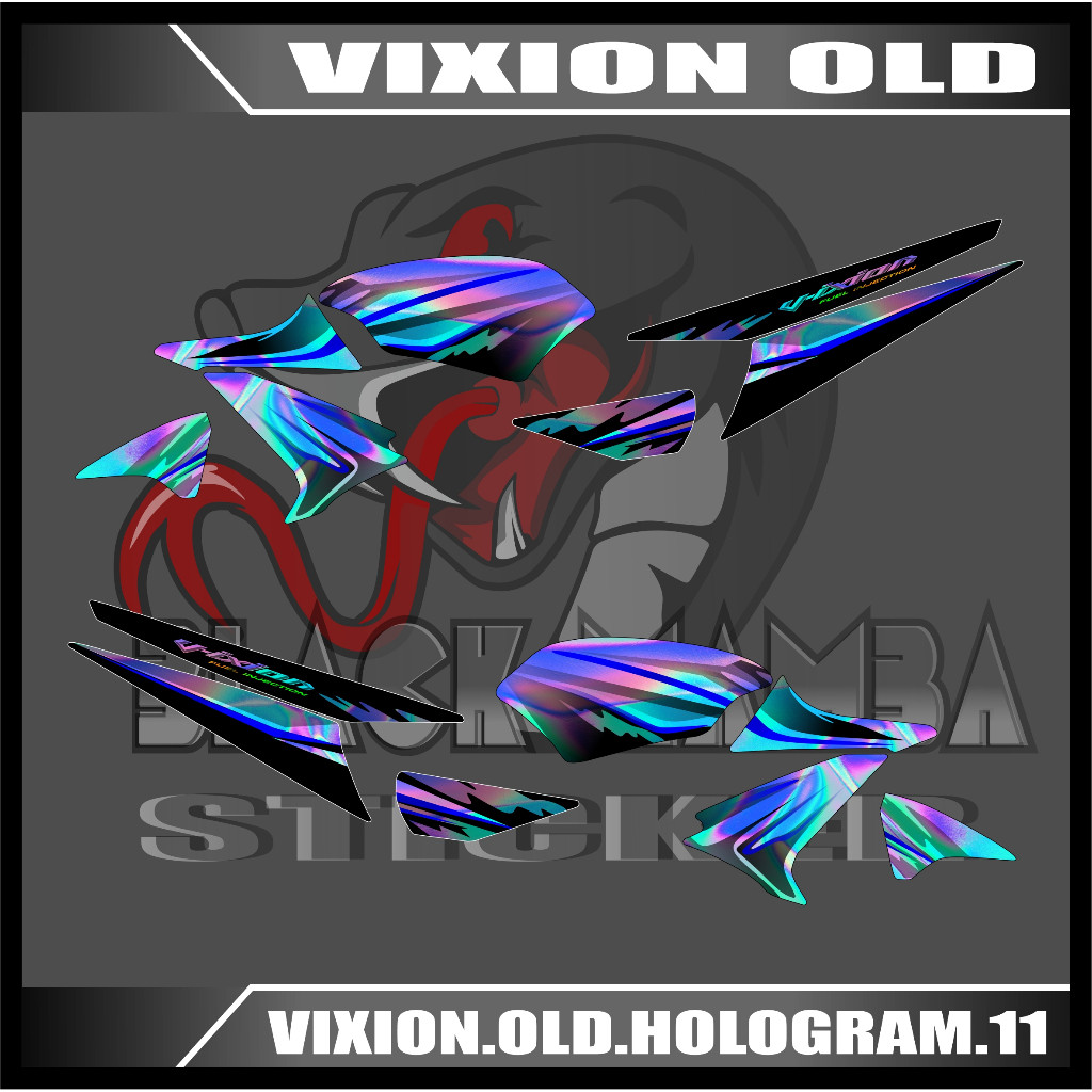 Sticker Striping HOLOGRAM VIXION OLD Decal Stiker list variasi HOLOGRAM  yamaha VIXION OLD code 11
