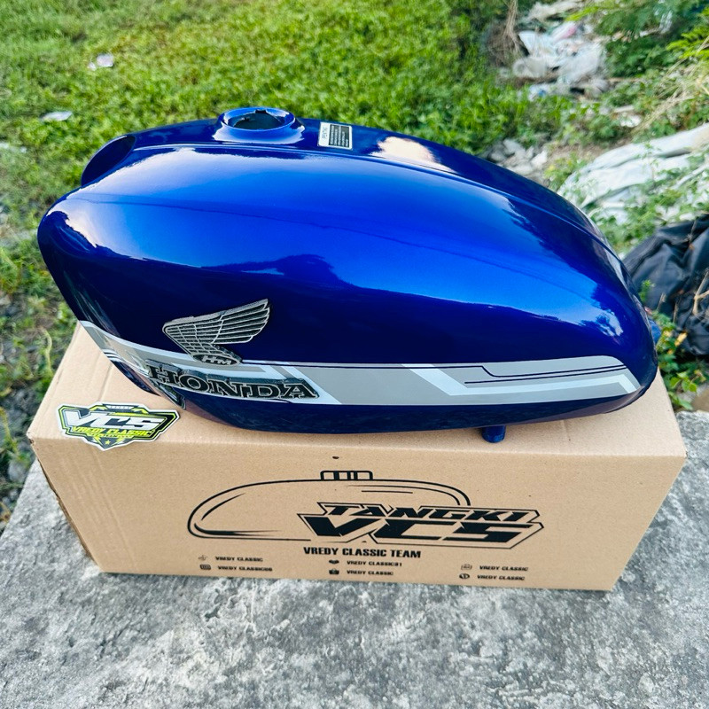 tengki CB100 125 BIRU SIRIP PUTIH tengki cb VCS MADE  cat original galvanis anti karat
