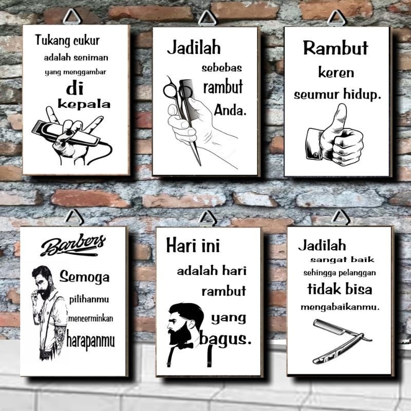 HIASAN DINDING KAYU MDF BARBERSHOP