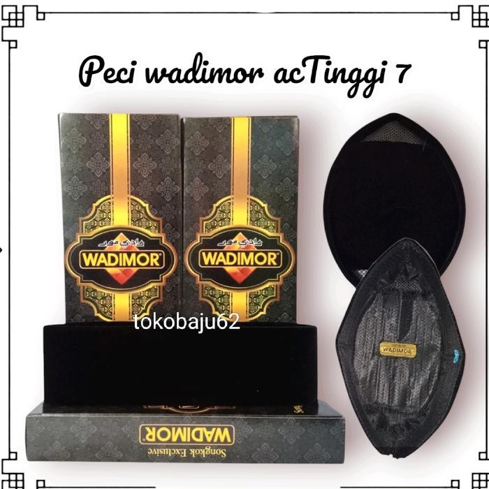 [PROMO] songkok/peci wadimor ac songkok hitam polos tinggi7/8/9/10 kopiah dewasa - tinggi 7 cm, no.3