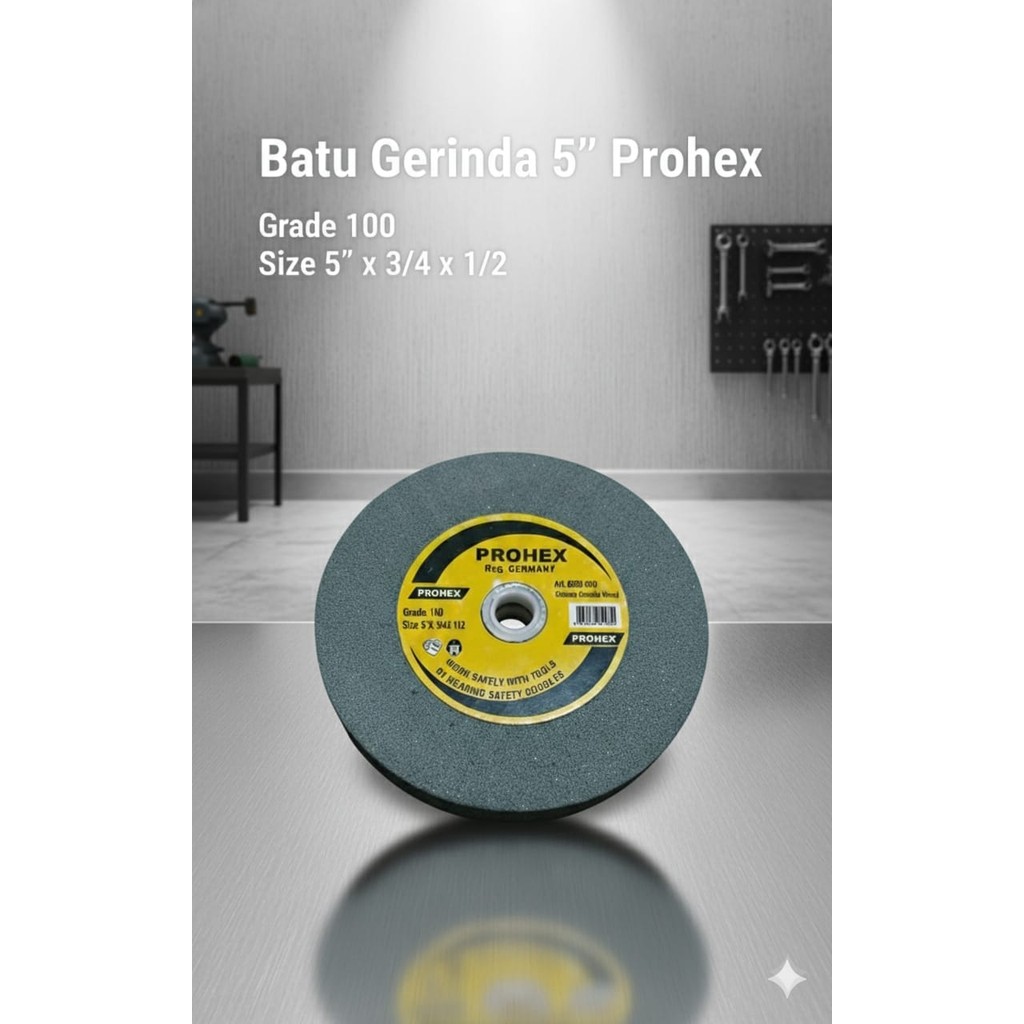 Batu gerinda Prohex 5 ", Batu Gerinda duduk 5 inch grit 100 asah akik kentard, Batu gerinda Prohex
