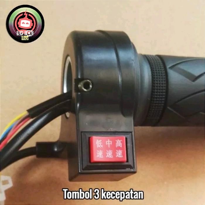 HANDLE GAS 3 KECEPATAN SEPEDA LISTRIK UNIVERSAL SAKLAR TOMBOL 3 SPEED 123 THROTTLE KABEL GAS SWITCH 