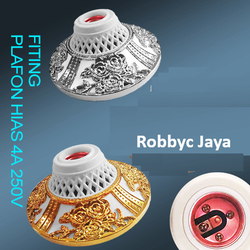 SOU-SEI Fitting Lampu Hias Fiting Plafon Bulat Gold / Silver Motif Bunga
