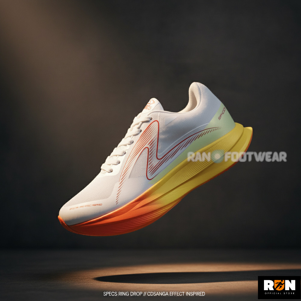 GERALSIR Sepatu Joging Pria wanita specs Putih merah - Sepatu Lari Pria Sepatu Sport Pria Sepatu Run