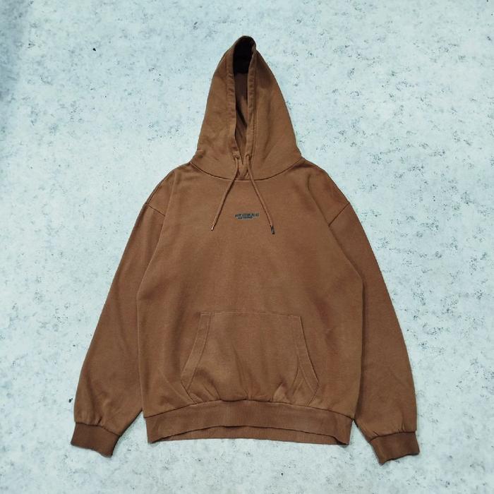 pullover hoodie brown CONSCIOUSNESS HANGTEN jemper coklat casual bahan lembut halus murah bagus
