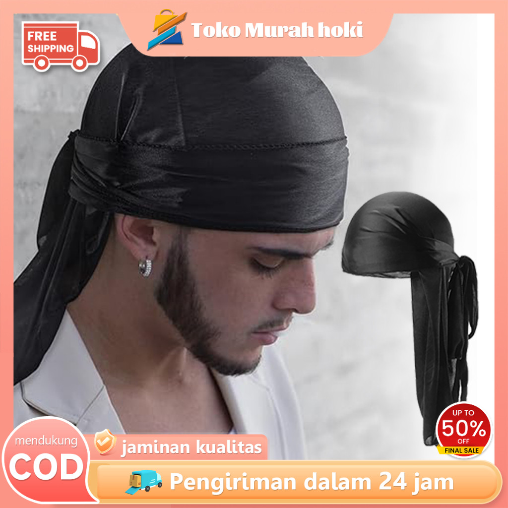 Durag Kepala Bandana Durag Ekor Panjang Ikat Kepala Breathable Durag Rambut Bandana Chemo Cap